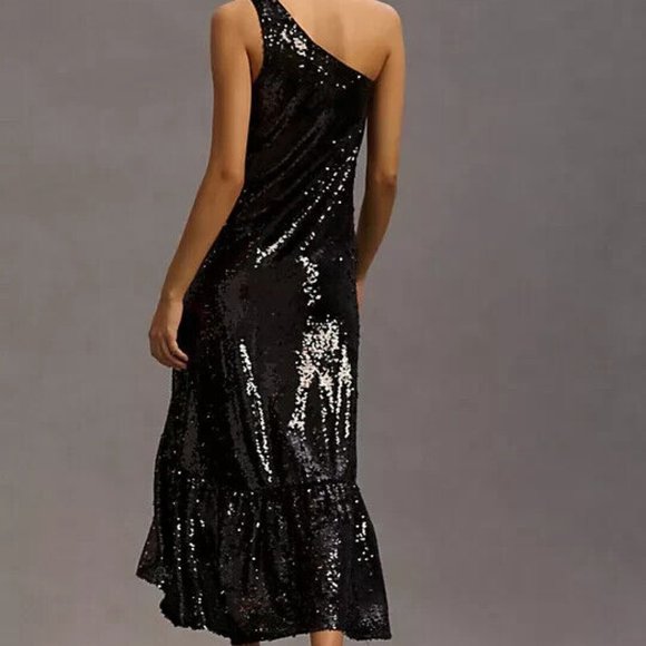 Anthropologie Maeve XL NWT One-Shoulder Sequin Dress Disco Party Cocktail New - Picture 9 of 9